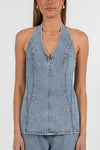 Rumi Denim Top - Dark Mineral Wash