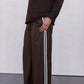 Neah Tailored Pants - Chocolate Brown/White Stripe