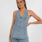 Rumi Denim Top - Dark Mineral Wash