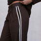 Neah Tailored Pants - Chocolate Brown/White Stripe