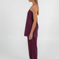 Reina Singlet Top - Plum Pinstripe