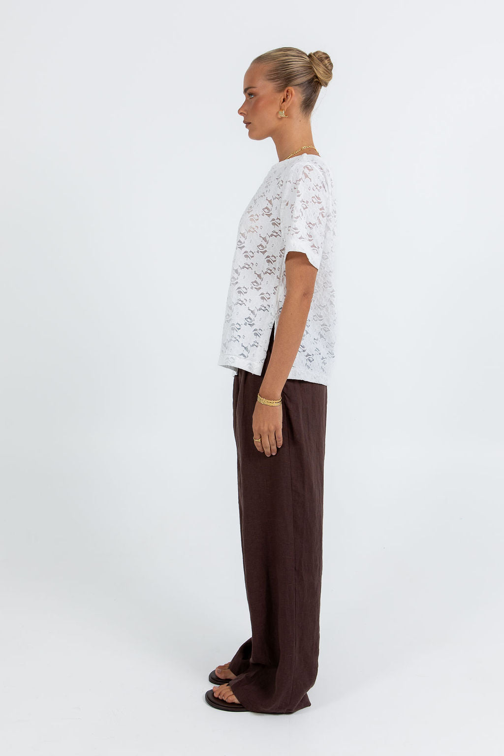 Kelsey Lace Top White