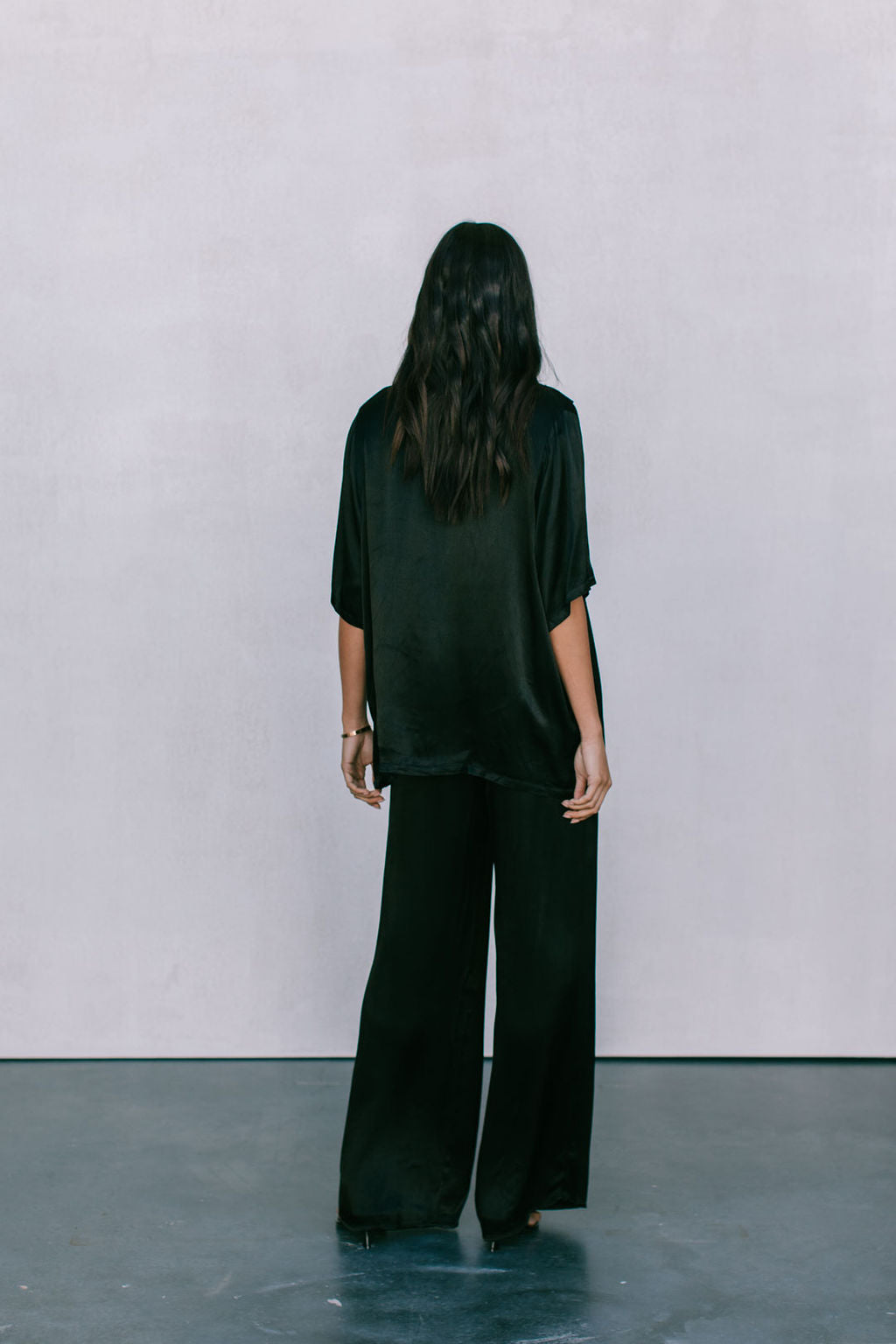 Francesca Shirt - Black Satin