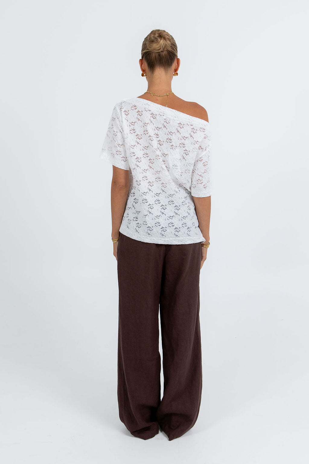 Kelsey Lace Top White