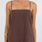 Reina Singlet Top - Chocolate Pinstripe