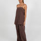 Cerlah Tailored Pants - Chocolate Pinstripe