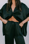Francesca Shirt - Black Satin