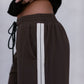 Fiah Relaxed Pants - Chocolate Brown/Cream Stripe