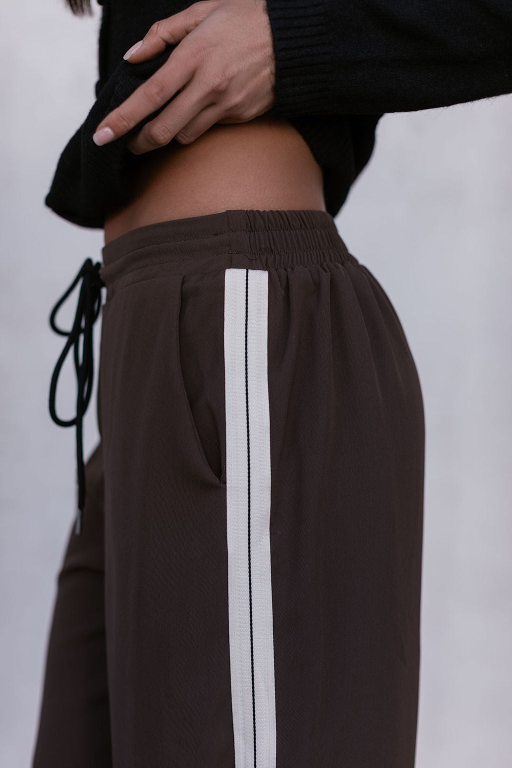 Fiah Relaxed Pants - Chocolate Brown/Cream Stripe