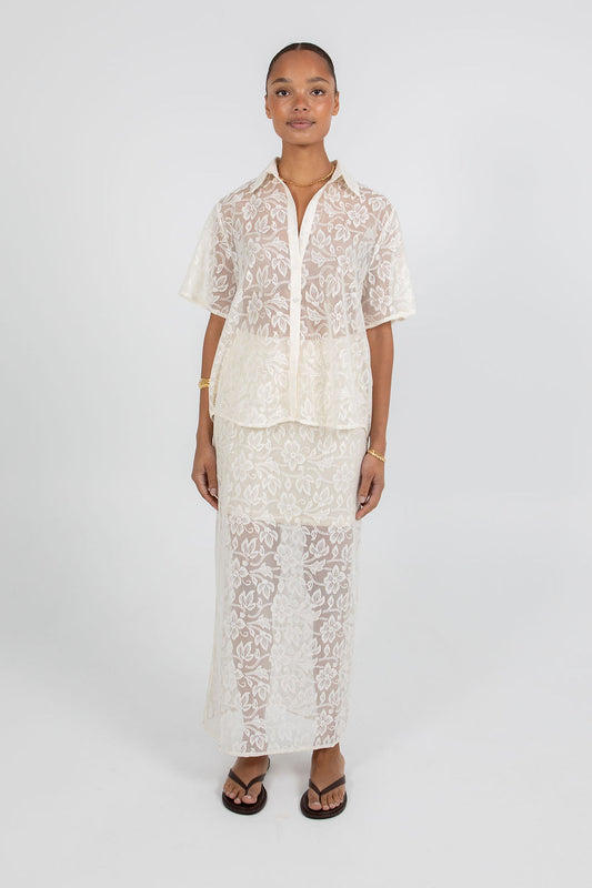 Kalisha Lace Shirt - Cream
