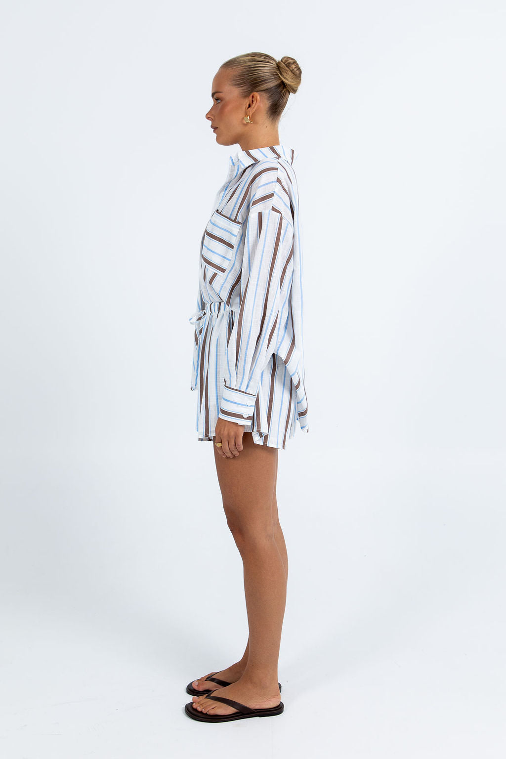 Iyla Set - Chocolate/ Blue Stripe