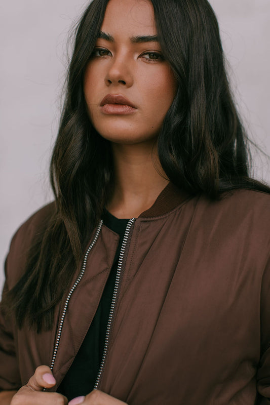 Estar Bomber Jacket - Chocolate Brown
