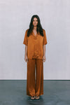 COMING SOON - Francesca Shirt - Caramel Satin