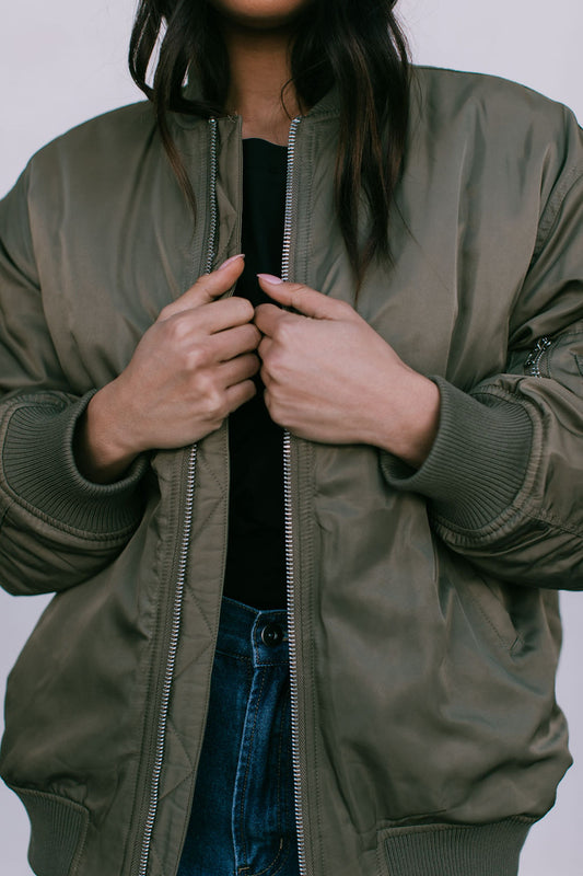 Estar Bomber Jacket - Khaki Green