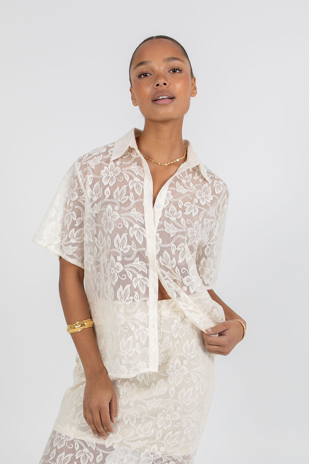 Nelly Lace Skirt Cream