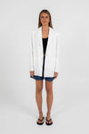 Quade Tailored Blazer - White Pinstripe