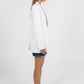 Quade Tailored Blazer - White Pinstripe