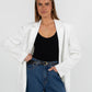 Quade Tailored Blazer - White Pinstripe