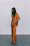 COMING SOON - Francesca Shirt - Caramel Satin