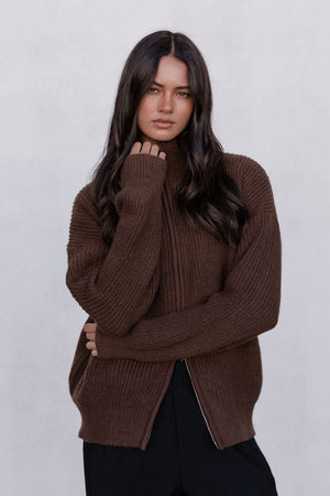 Jai Knit Jumper - Chocolate Brown