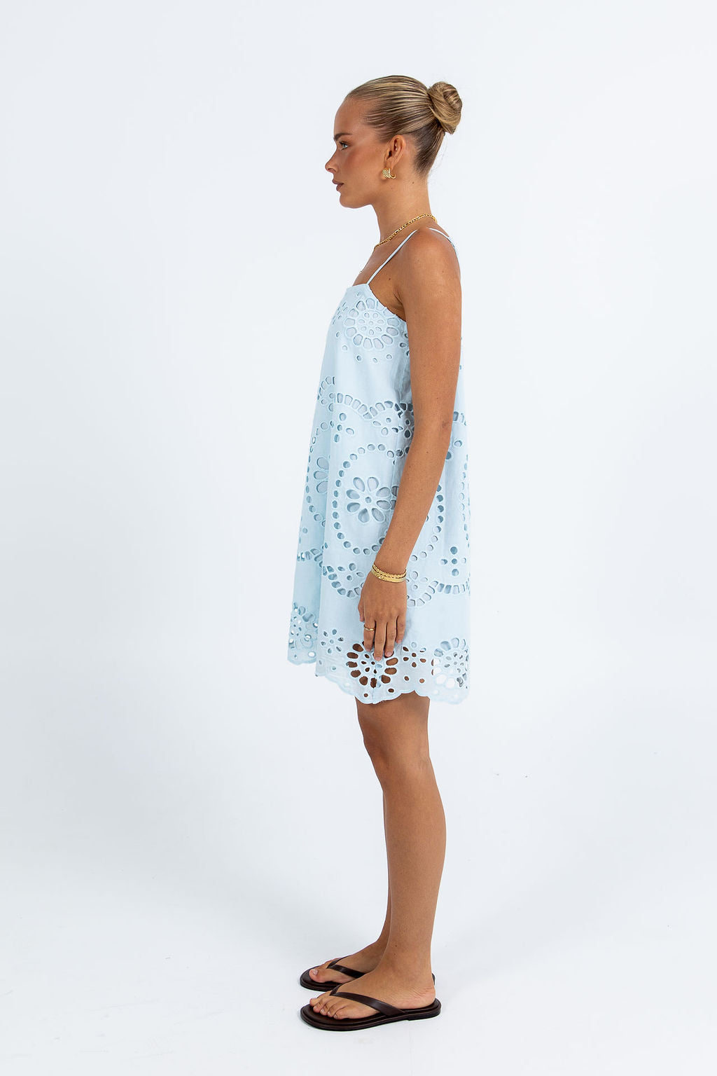 Maia Mini Dress - Powder Blue Sicily Lace