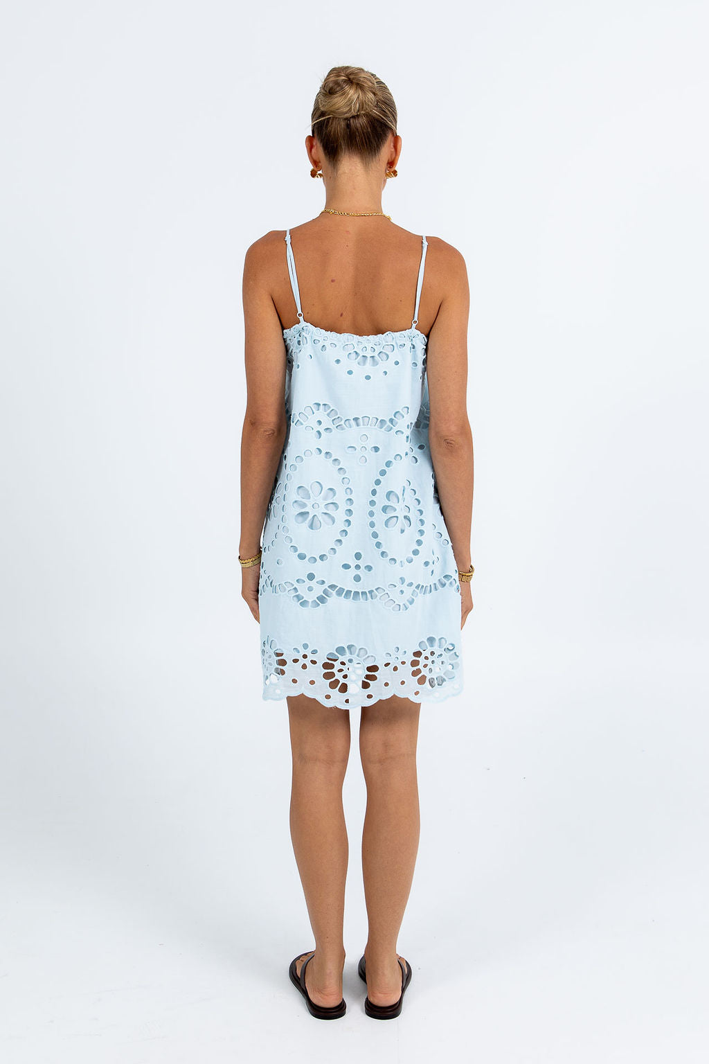 Maia Mini Dress - Powder Blue Sicily Lace