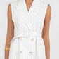 Cullen Mini Blazer Dress - White Pinstripe