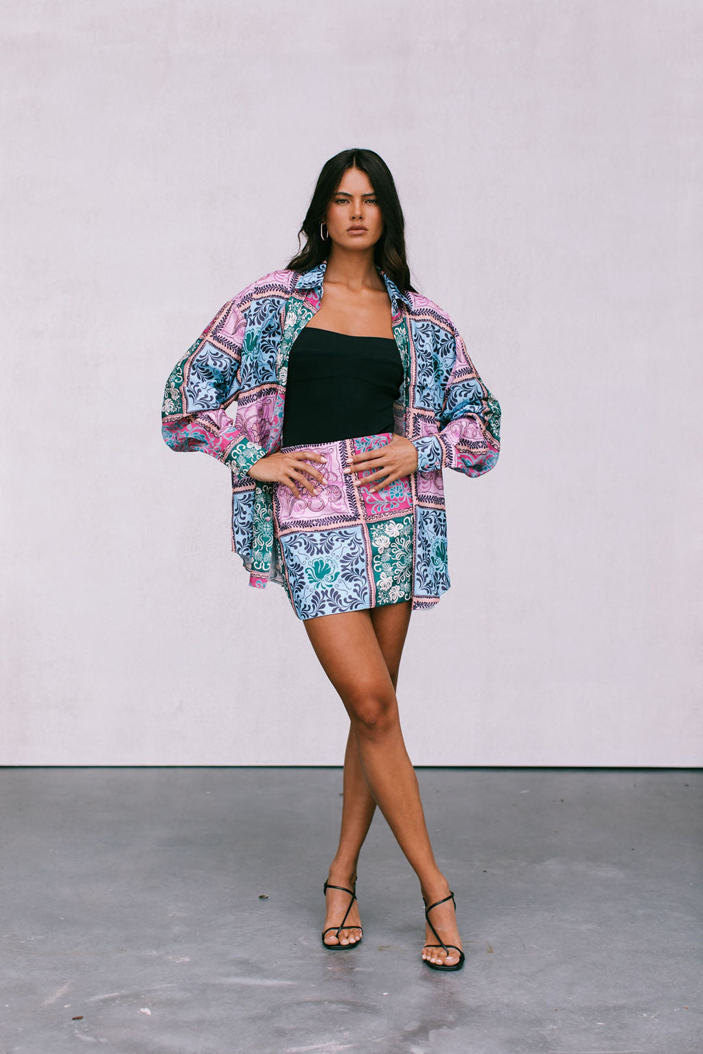 Poet Skirt - Paisley Tile Print