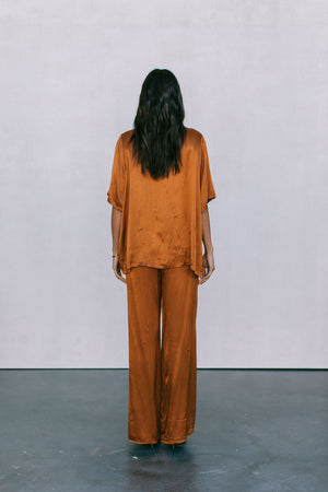 COMING SOON - Francesca Shirt - Caramel Satin