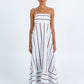 Nova Maxi Dress - Chocolate/ Blue Stripe