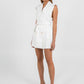Cullen Mini Blazer Dress - White Pinstripe