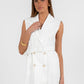 Cullen Mini Blazer Dress - White Pinstripe
