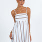 Nova Maxi Dress - Chocolate/ Blue Stripe