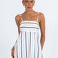 Nova Maxi Dress - Chocolate/ Blue Stripe