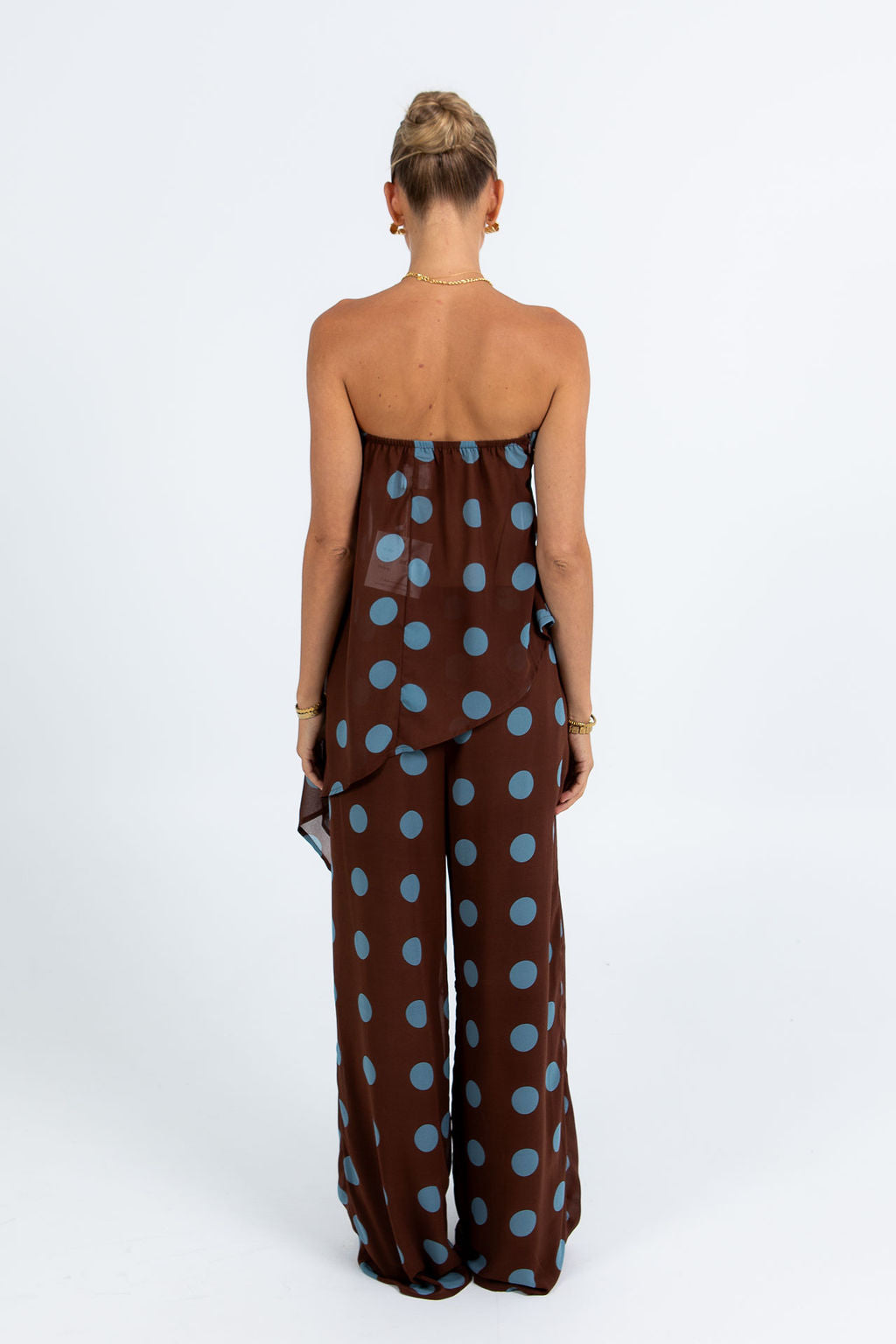 Orla Set - Chocolate/ Blue Polka Dot