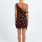 Quorra Skirt - Chocolate/Blue Polka Dot