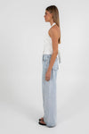 Marnie Halter Top - White Pinstripe