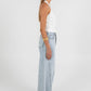 Marnie Halter Top - White Pinstripe
