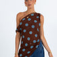 Umika Top - Chocolate/Blue Polka Dot