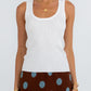 Quorra Skirt - Chocolate/Blue Polka Dot
