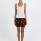 Quorra Skirt - Chocolate/Blue Polka Dot