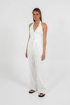 Marnie Halter Top - White Pinstripe