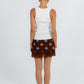 Quorra Skirt - Chocolate/Blue Polka Dot