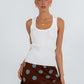 Quorra Skirt - Chocolate/Blue Polka Dot