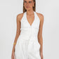 Marnie Halter Top - White Pinstripe