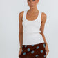 Quorra Skirt - Chocolate/Blue Polka Dot