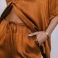 COMING SOON - Eve Relaxed Pants - Caramel Satin
