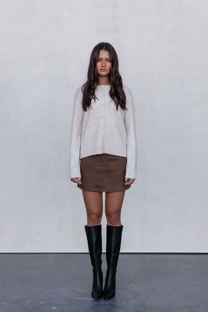Vanessa Knit Cardigan - Beige Marle