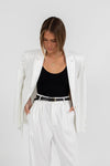 Quade Tailored Blazer - White Pinstripe