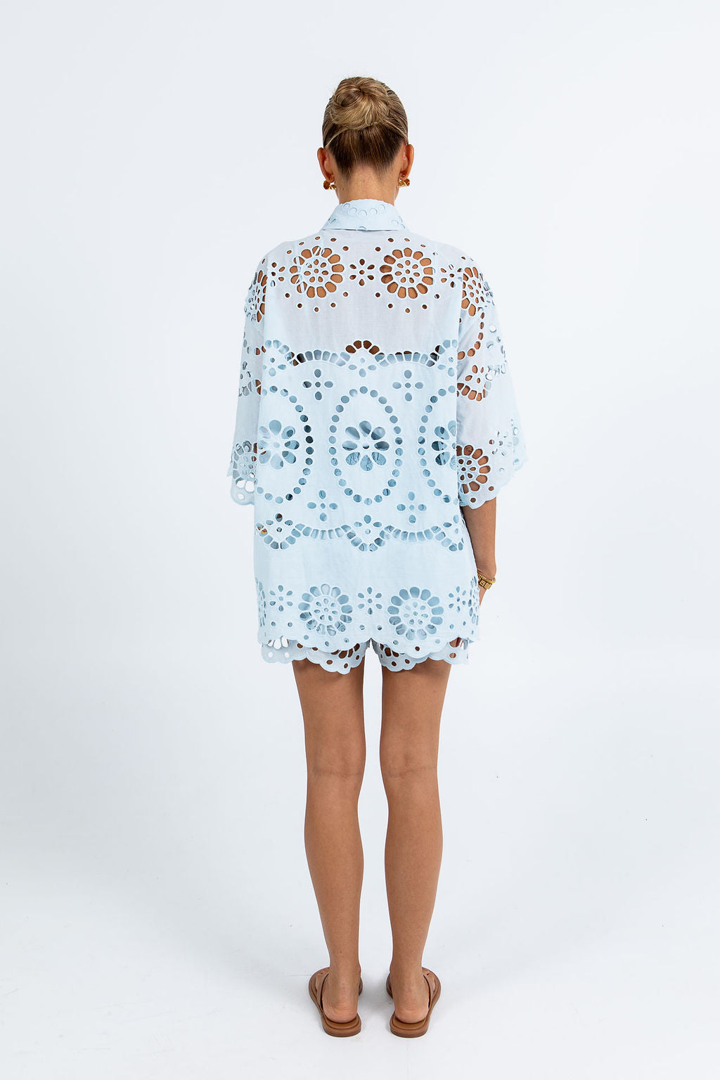 Immy Shirt - Powder Blue Sicily Lace